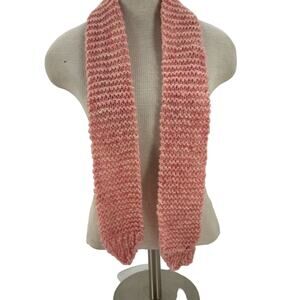 pink knitted scarf